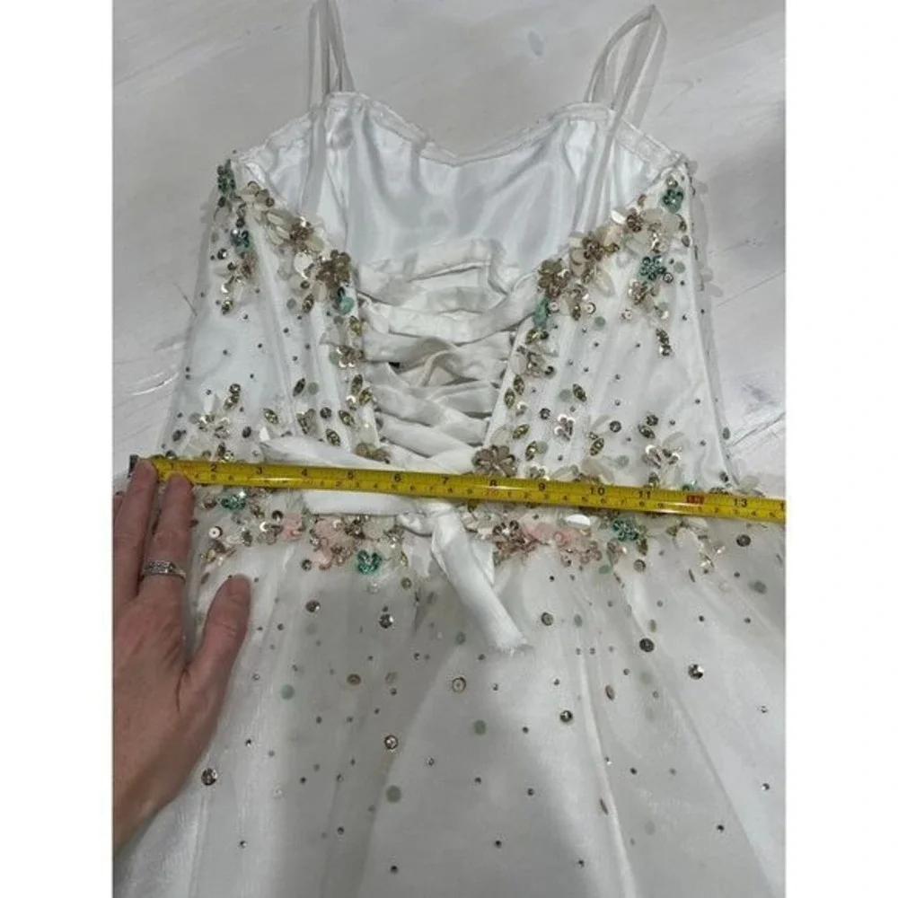 Brand new! Jovani‎ white tulle colored sequin corset Dress size 8 Juniors